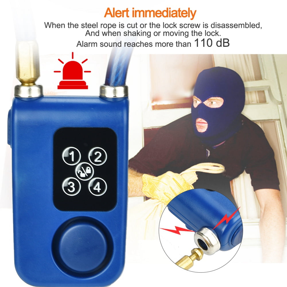 Keyless Bluetooth Smart Chain Lock Anti Theft Alarm For Bike Gate APP Control❤GE